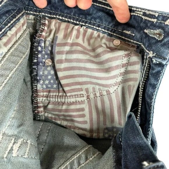 Affliction Women’s 27 Patch Jeans Denim Grunge Punk Street Whiskering Stretch - Picture 15 of 16